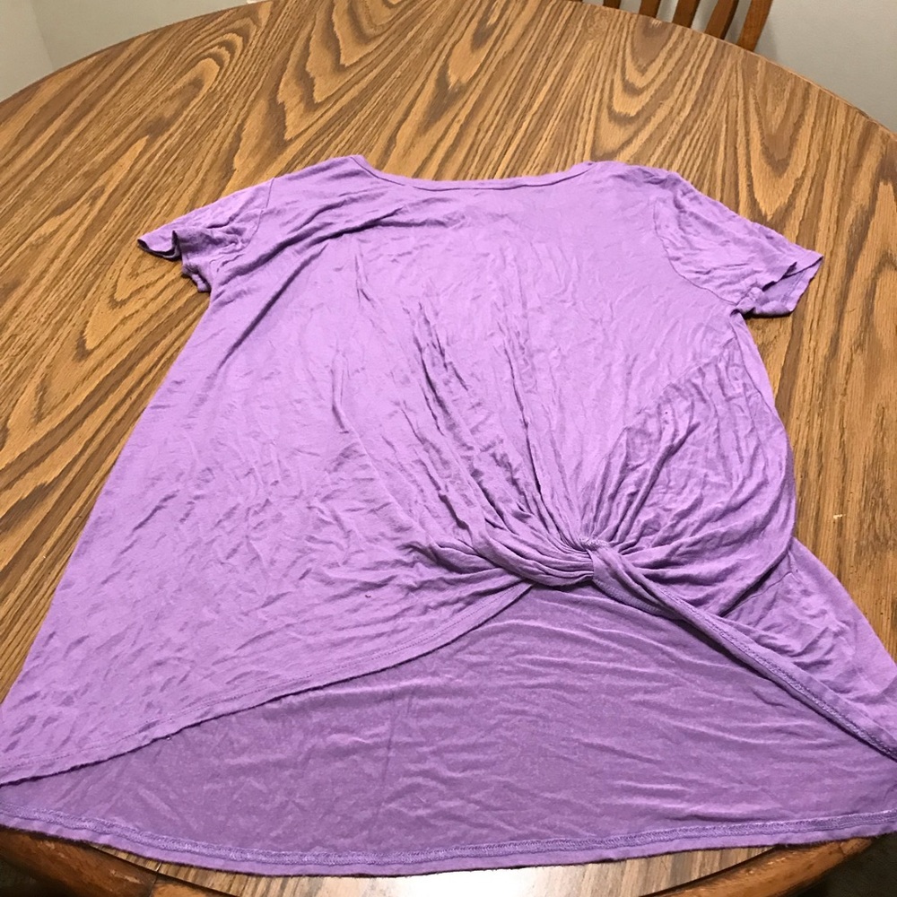 Purple tie knot shirt